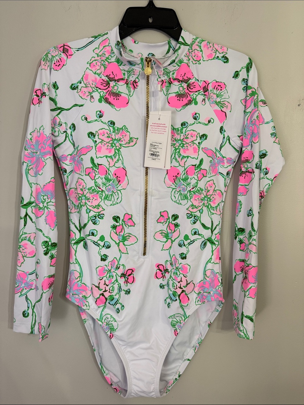 Lilly Pulitzer Randee Rashguard Swimsuit Orchids on the Avenue Retail $188 Sz 8